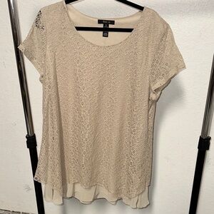 Style & Co. Beige Lace Blouse